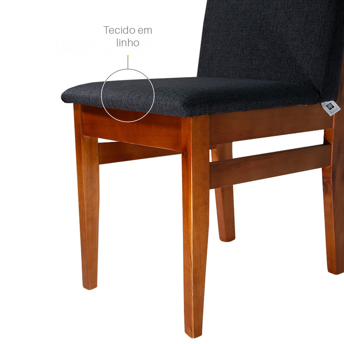 Kit 2 Cadeiras Veneza Linho – Estrutura em Madeira Maciça