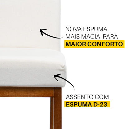 Kit 2 Banquetas Alta Jade Linho – Encosto Estofado