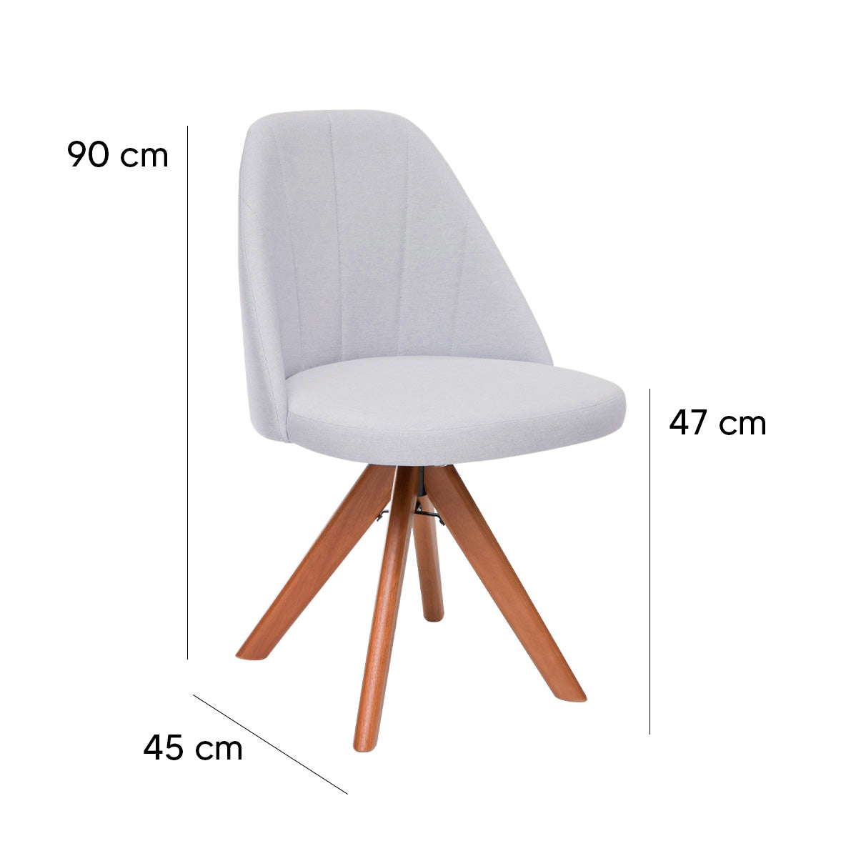 Kit com 2 Cadeiras Mariana Giratórias com Estrutura de Madeira e Assento Estofado – Design Moderno e Confortável para Sala de Jantar