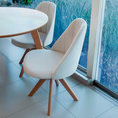 Kit com 2 Cadeiras Mariana Giratórias com Estrutura de Madeira e Assento Estofado – Design Moderno e Confortável para Sala de Jantar