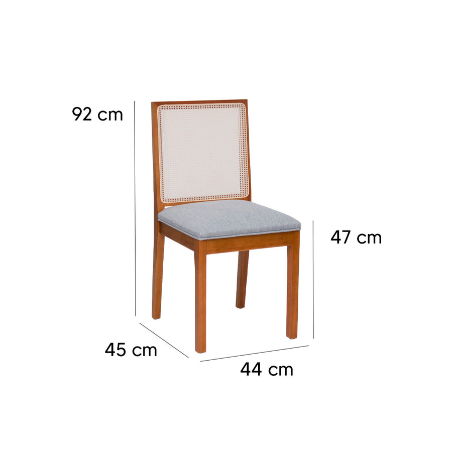 Kit 2 Cadeiras Atena Linho 92cm – Estrutura em Eucalipto