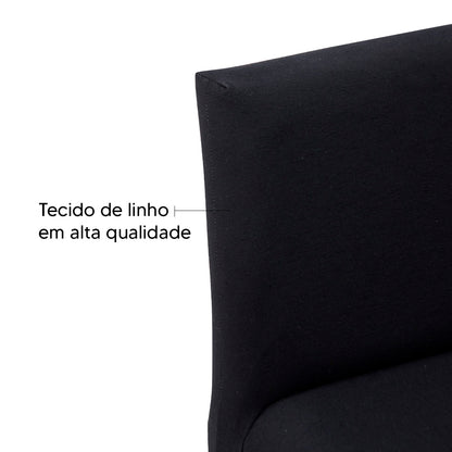 Banqueta Baixa Jade Estofada com Estrutura de Madeira Maciça e Assento em Espuma D23 - Encosto Estofado e Altura Ideal para Bancadas Compactas