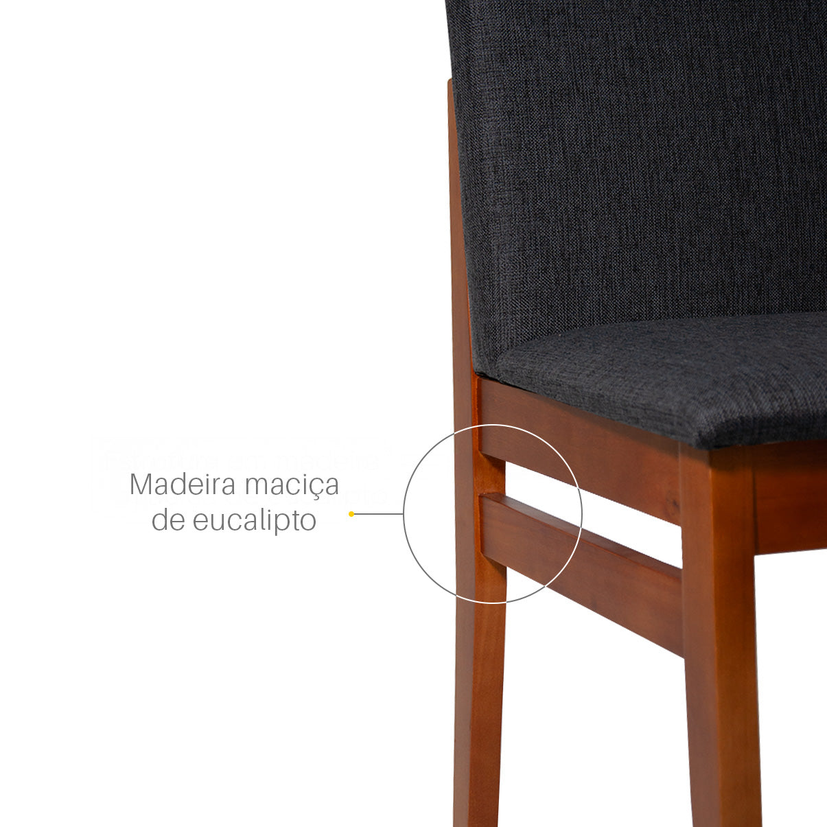 Kit 2 Cadeiras Veneza Linho – Estrutura em Madeira Maciça