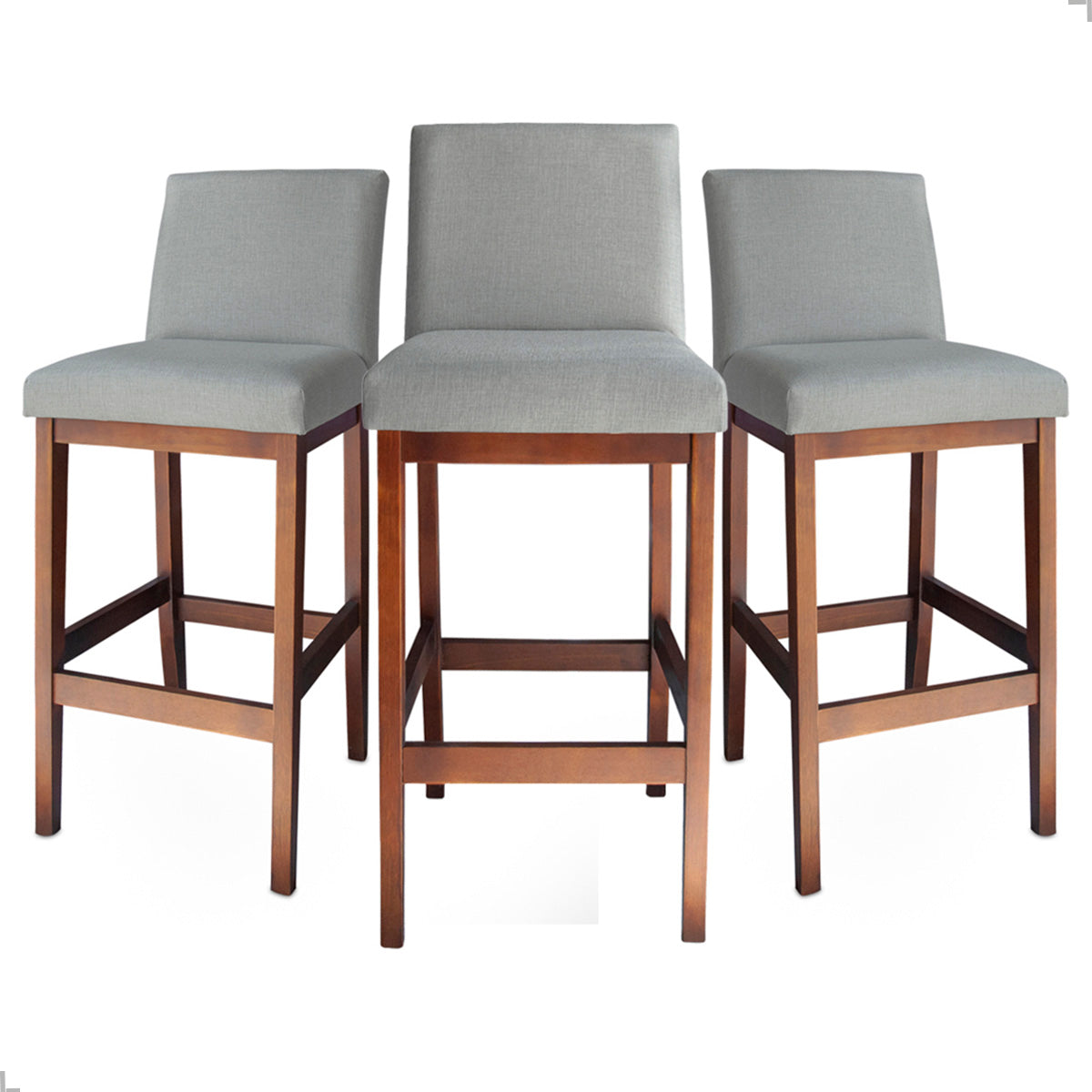 Kit 2 Banquetas Gold Linho – Estrutura em Madeira Maciça