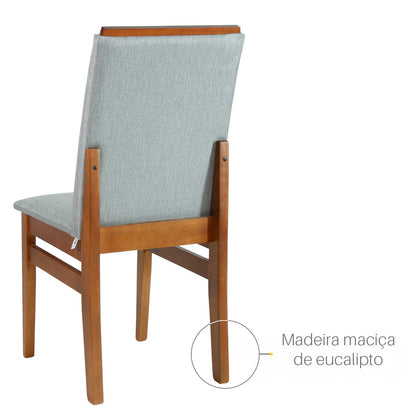 Kit 2 Cadeiras Veneza Linho – Estrutura em Madeira Maciça