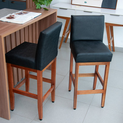 Banqueta Dallas Desmotada em Corino com Apio de Pés e Encosto