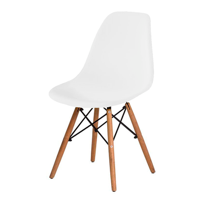 Cadeira Eifel Design Moderno em Polipropileno com Base de Madeira de Faia e Estrutura Metálica – 81x46 cm