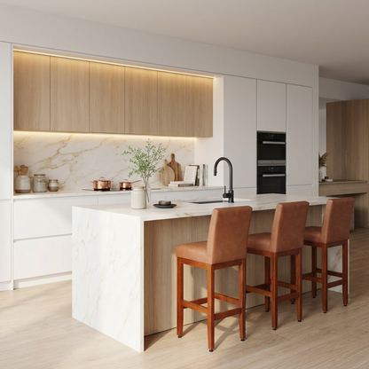 Kit 2 Banquetas Alta Dallas Corino – Apoio para Pés