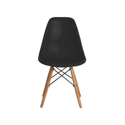 Cadeira Eifel Design Moderno em Polipropileno com Base de Madeira de Faia e Estrutura Metálica – 81x46 cm