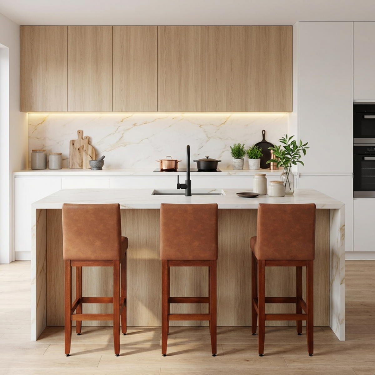 Kit 2 Banquetas Alta Dallas Corino – Apoio para Pés