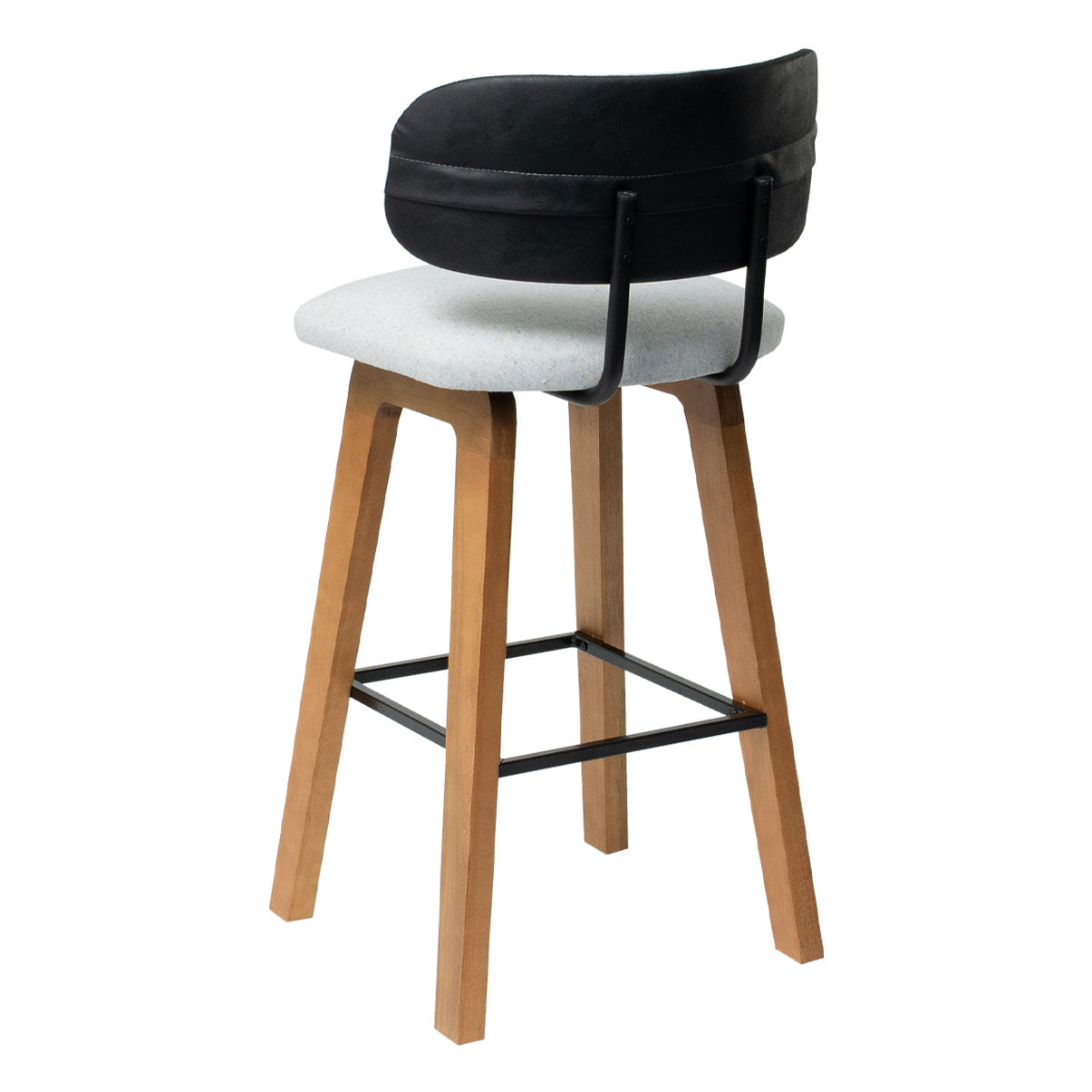 Kit 2 Banquetas Aurora em Madeira Maciça com Assento Estofado e Encosto Anatômico — Conforto para Cozinha Gourmet