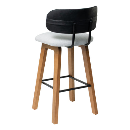 Kit 2 Banquetas Aurora em Madeira Maciça com Assento Estofado e Encosto Anatômico — Conforto para Cozinha Gourmet