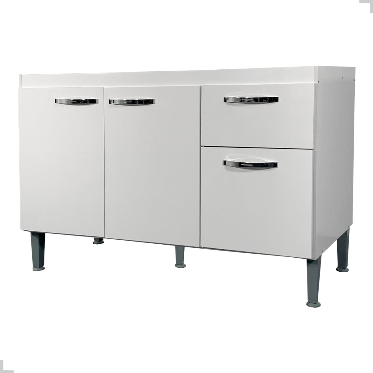 Balcão de Cozinha 120cm 3 Portas 1 Gaveta sem Tampo com Pés Reguláveis