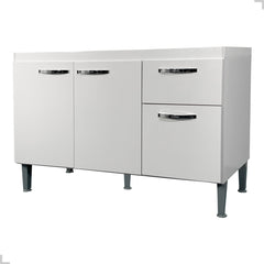 Balcão de Cozinha 120cm 3 Portas 1 Gaveta sem Tampo com Pés Reguláveis