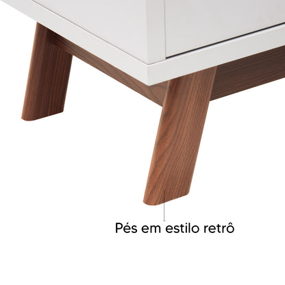 Buffet Aparador Lucca 2 portas e 1 gaveta em MDP/MDF estilo retrô para sala de jantar ou estar