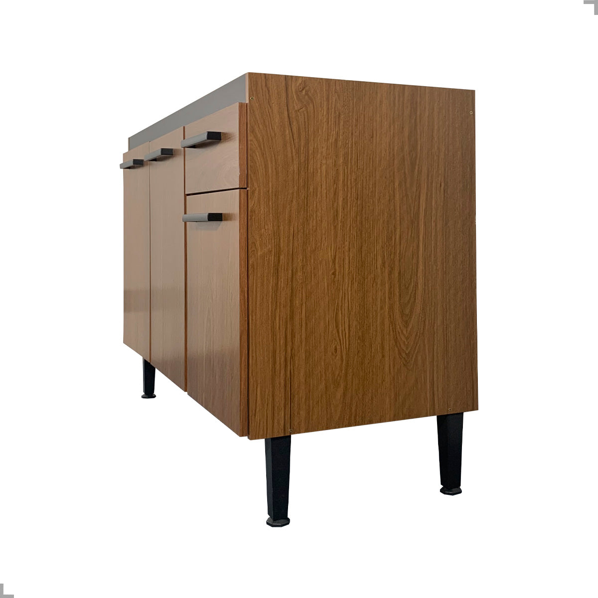 Balcão de Pia para Cozinha 120cm Giovanna em MDP Fosco com 3 Portas e Gaveta — Mais Espaço Interno e Organização