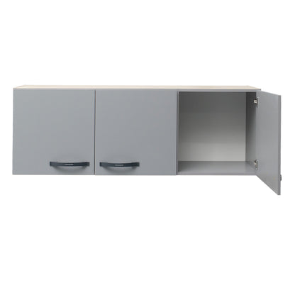 Armário Aéreo de Cozinha Light 1,20m — Estrutura em MDP 12mm com Pintura UV, 3 Portas e Dobradiças Metálicas para Organizar Cozinha Compacta