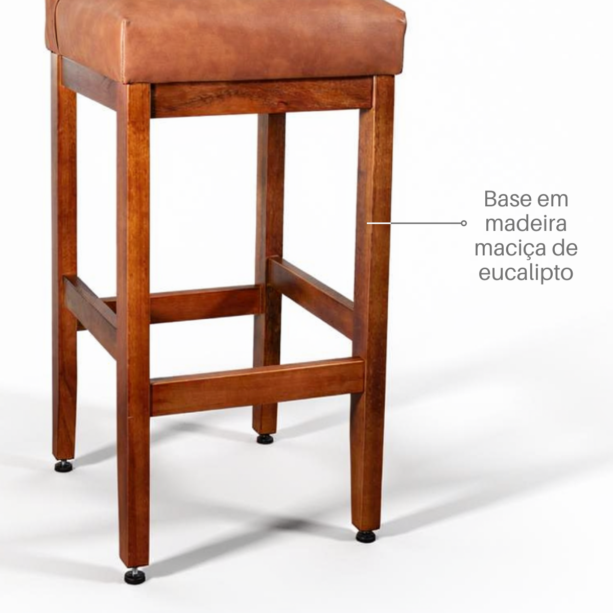 Kit 2 Banquetas Alta Dallas Corino – Apoio para Pés