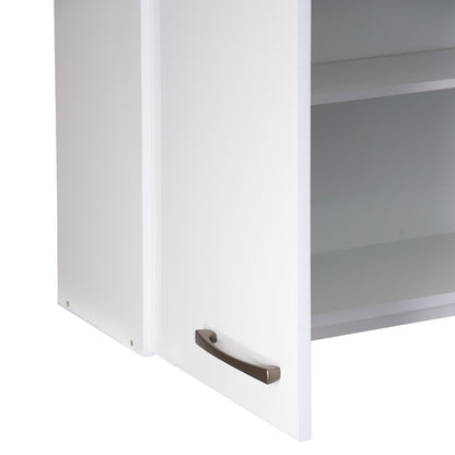 Armário Aéreo de Cozinha Carol 120cm — Estrutura em MDF e MDP com Pintura UV, 3 Portas com Dobradiças Metálicas e 2 Prateleiras para Organizar a Cozinha