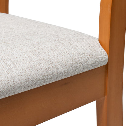 Kit Conjunto Cadeira Caribe em Madeira Maciça de Eucalipto com Assento e Encosto Estofados – Conforto e Elegância para Sala de Jantar