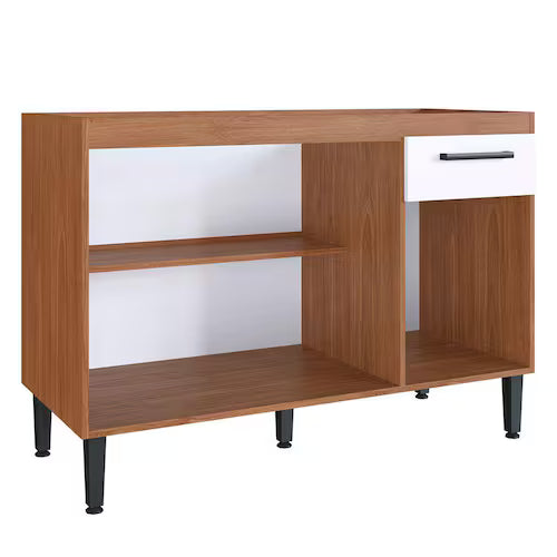 Balcão de Pia para Cozinha 120cm Giovanna em MDP Fosco com 3 Portas e Gaveta — Mais Espaço Interno e Organização