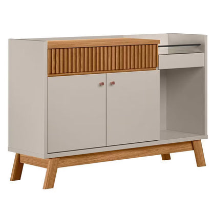 Buffet Aparador Lucca 2 portas e 1 gaveta em MDP/MDF estilo retrô para sala de jantar ou estar