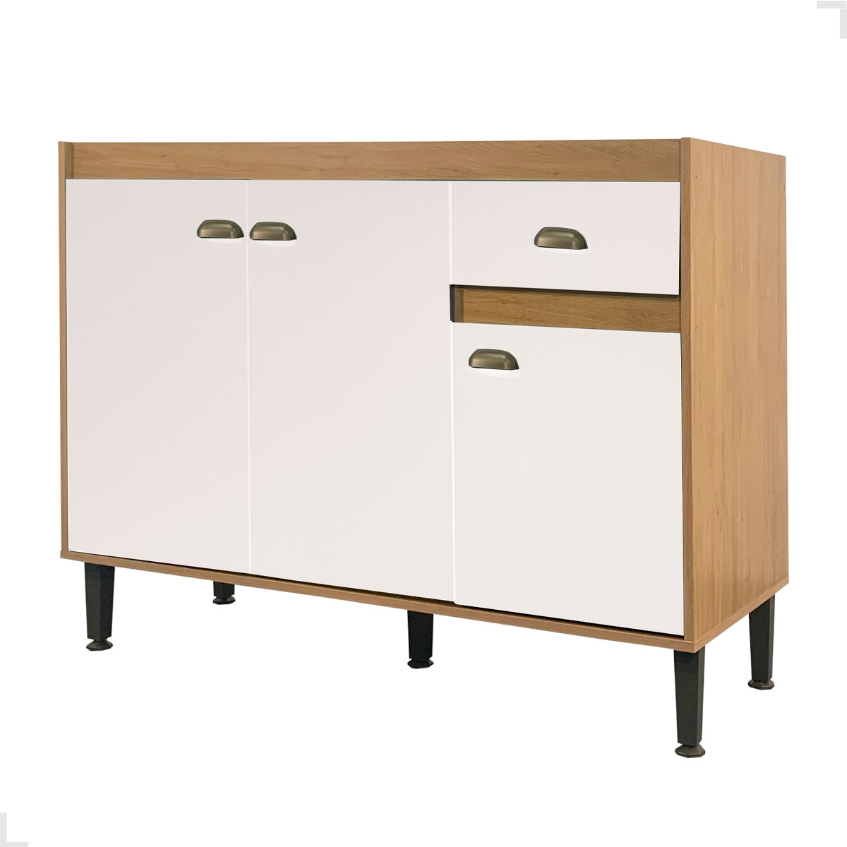 Balcão de Pia para Cozinha MB 1030 120cm armário com 3 portas, 1 gaveta