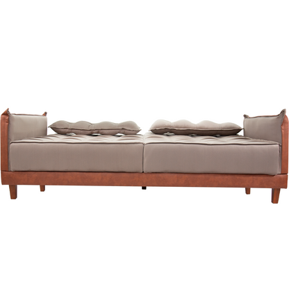 Sofá-Cama Arizona 210cm Linho/Corino – Espuma D28