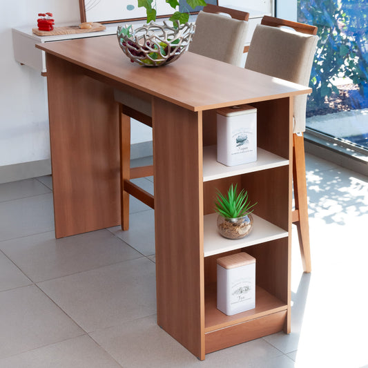 Bancada de Madeira Ravenna em MDP Para Cozinha Alta com 3 Nichos