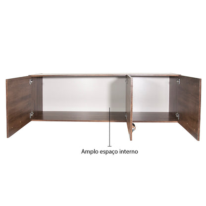 Armário Aéreo de Cozinha Light 1,20m — Estrutura em MDP 12mm com Pintura UV, 3 Portas e Dobradiças Metálicas para Organizar Cozinha Compacta