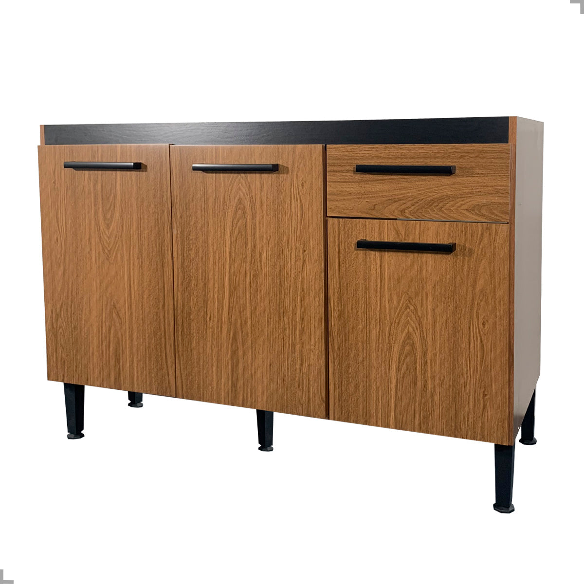 Balcão de Pia para Cozinha 120cm Giovanna em MDP Fosco com 3 Portas e Gaveta — Mais Espaço Interno e Organização