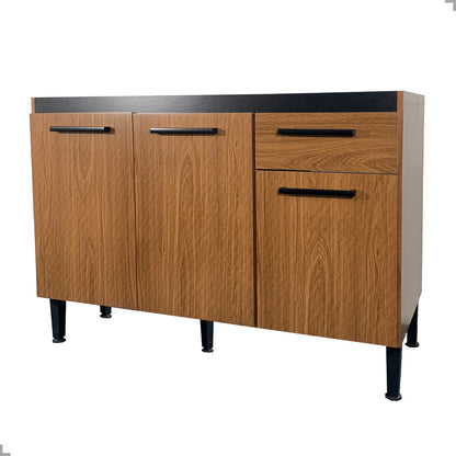 Balcão de Pia para Cozinha 120cm Giovanna em MDP Fosco com 3 Portas e Gaveta — Mais Espaço Interno e Organização