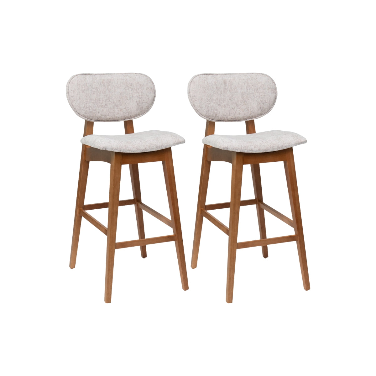 Kit 2 Banquetas Alta Eva 70cm Linho – Estrutura em Eucalipto