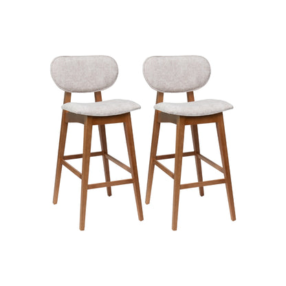 Kit 2 Banquetas Alta Eva 70cm Linho – Estrutura em Eucalipto