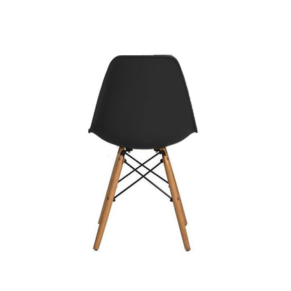Cadeira Eifel Design Moderno em Polipropileno com Base de Madeira de Faia e Estrutura Metálica – 81x46 cm