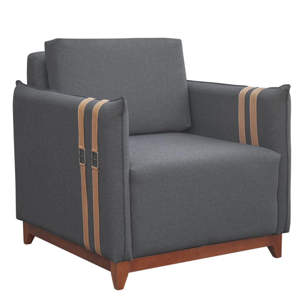 Poltrona Bogotá Linho 1 Lugar – Estrutura em Eucalipto