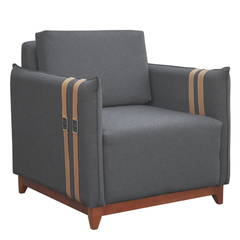 Poltrona Bogotá Estofada com Estrutura de Madeira de Eucalipto