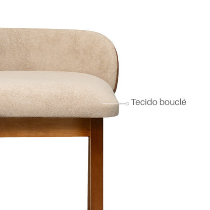 Kit 2 Banquetas Alta Marfim Estofada em Linho – Estrutura em Madeira
