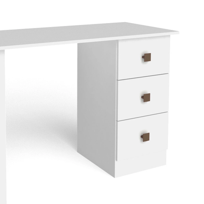 Escrivaninha Mesa de Escritório com 3 Gavetas 110cm Branca