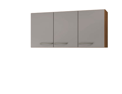 Armário Aéreo de Cozinha Carol 120cm — Estrutura em MDF e MDP com Pintura UV, 3 Portas com Dobradiças Metálicas e 2 Prateleiras para Organizar a Cozinha