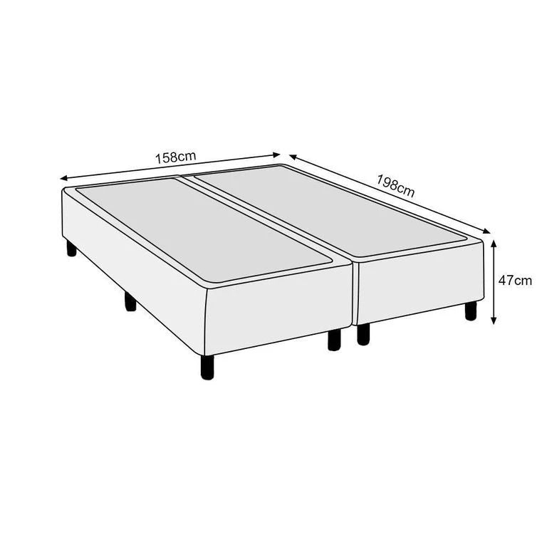 Cama Box Queen 158x198 Suede – Base Antiderrapante