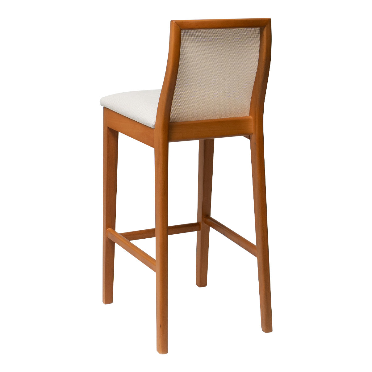 Kit Conjunto Banqueta Arizona em Madeira Maciça com Assento Estofado em Linho e Encosto Tela Sling — Conforto e Estilo para Cozinha Gourmet