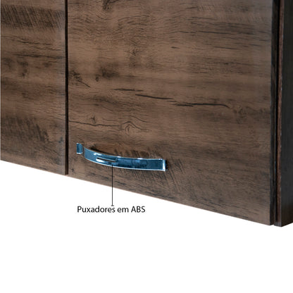 Armário Aéreo de Cozinha Light 1,20m — Estrutura em MDP 12mm com Pintura UV, 3 Portas e Dobradiças Metálicas para Organizar Cozinha Compacta