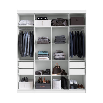 Guarda-Roupa Touch 1717 Herval 180cm — 4 Portas, 4 Gavetas, Cabideiro + Sapateira, Pintura UV