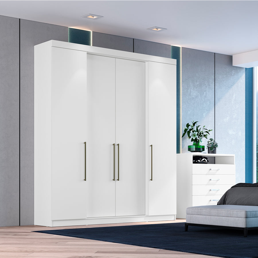 Guarda-Roupa Touch 1717 Herval 180cm — 4 Portas, 4 Gavetas, Cabideiro + Sapateira, Pintura UV