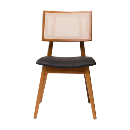 Cadeira Ayla com Estrutura em Madeira Nogueira e Design Contemporâneo – Estofada para Sala de Jantar ou Espaços Sofisticados