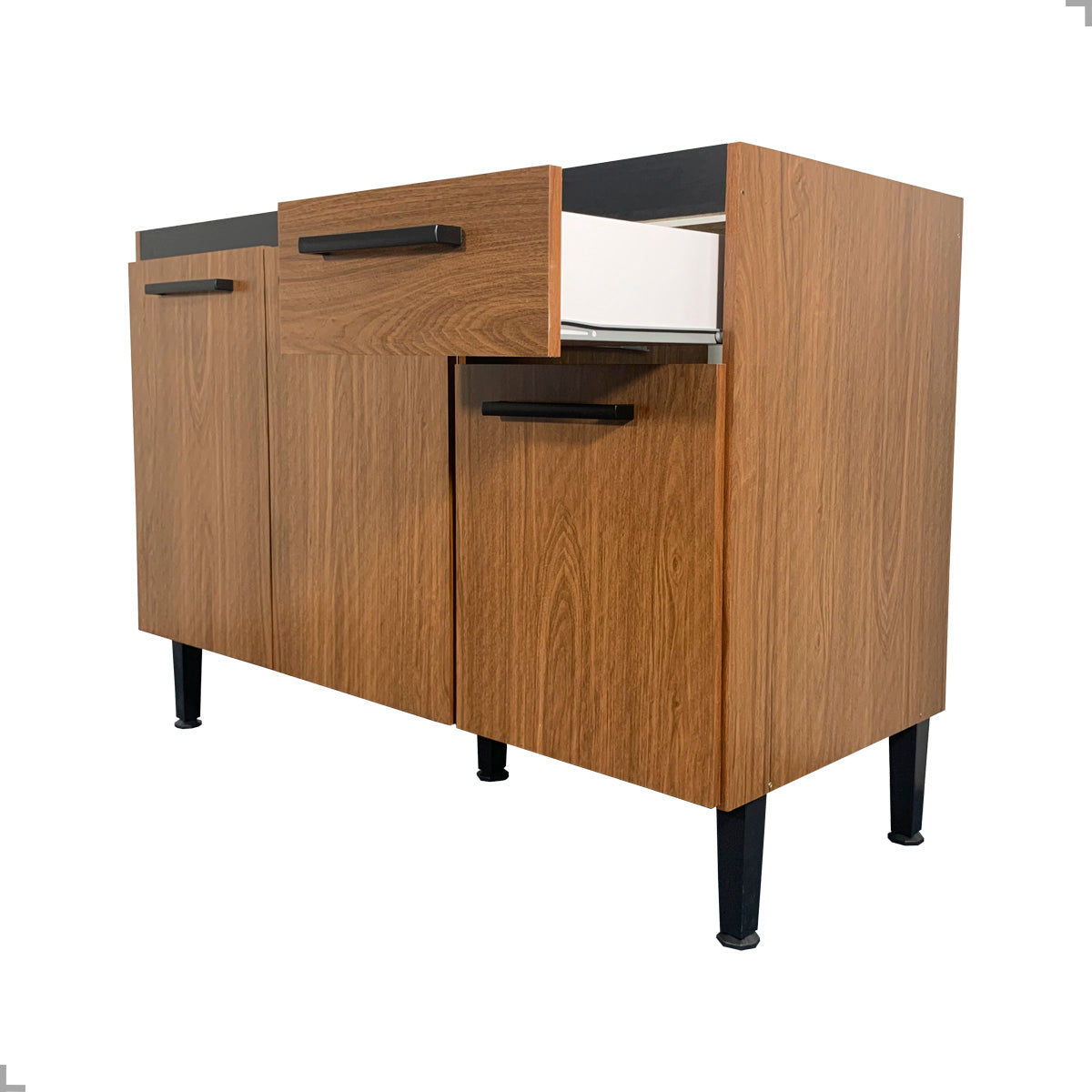 Balcão de Pia para Cozinha 120cm Giovanna em MDP Fosco com 3 Portas e Gaveta — Mais Espaço Interno e Organização