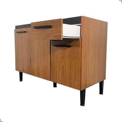 Balcão de Pia para Cozinha 120cm Giovanna em MDP Fosco com 3 Portas e Gaveta — Mais Espaço Interno e Organização