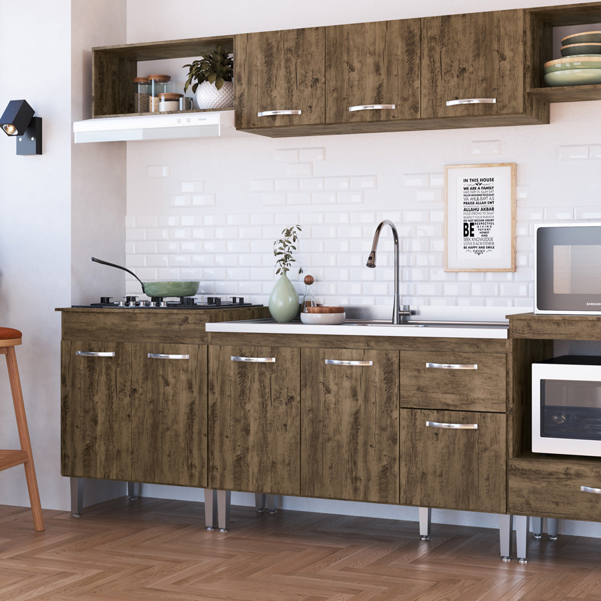 Armário Aéreo Sem Porta IRM Light 70cm — MDP com Acabamento UV e Fixação na Parede, Nicho Aberto para Acesso Rápido e Cozinha Mais Organizada e Otimizar Espaço Acima da Geladeira