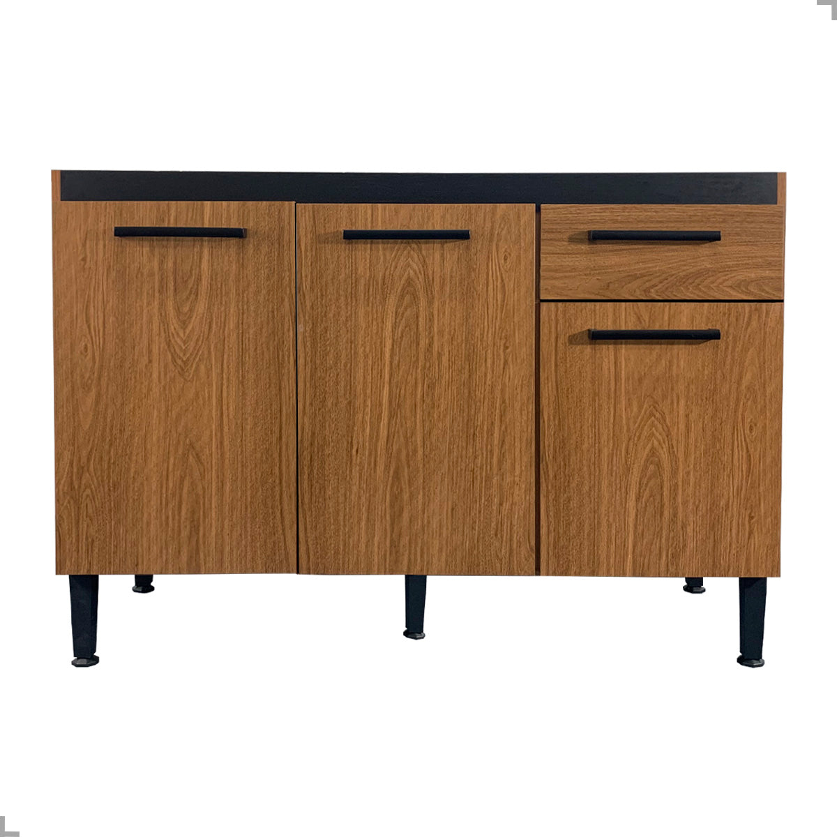 Balcão de Pia para Cozinha 120cm Giovanna em MDP Fosco com 3 Portas e Gaveta — Mais Espaço Interno e Organização